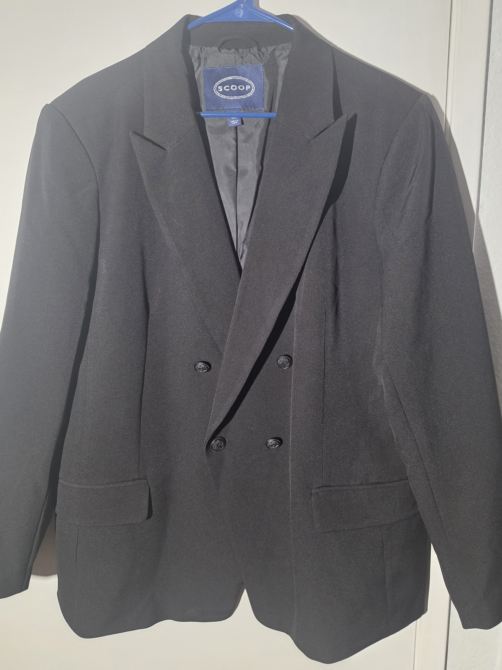 Scoop Double-Breasted Black Men's Blazer